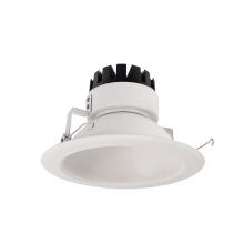 Nora NRM3-61L135FWW - 6&#34; Marquise III Round Open Reflector, 900lm, 3500K, Flood Optic, White Reflector/White Flange
