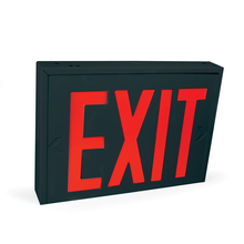 Nora NX-550-LEDU/RB - Steel Body NYC Approved Exit Signs, 8&#34; Red Letters / Black Housing, Battery Backup, 1F/2F