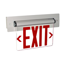 Nora NX-815-LEDRCA - Recessed Adjustable LED Edge-Lit Exit Sign, Battery Backup, 6&#34; Red Letters, Single Face / Clear