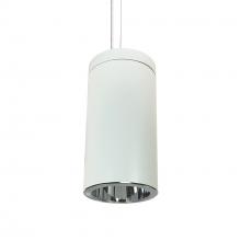 Nora NYLS3-6C1L240NP01CCW - 6&#34; Sapphire III Cable Mount White Cylinder, Clear Reflector/Clear Flange, 120V; Phase Dimming,