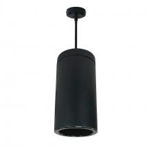 Nora NYLS3-6P1L130FP01BBB - 6" Sapphire III Pendant Mount Black Cylinder, Black Reflector/Black Flange, 120V; Phase Dimming,