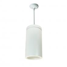 Nora NYLS3-6P1L530NP01WWW - 6&#34; Sapphire III Pendant Mount White Cylinder, Matte Powder White Reflector/Matte Powder White