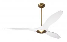 Modern Fan Co. BRI-SBMW-56-NL-RC - IC/Brisa DC Fan- Satin Brass/Matte White Finish; 56&#34; Matte White Blades; No Light; Remote Contro