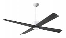 Modern Fan Co. NOU-MWBS-56-EB-NL-RC - Nouveau DC Fan; Matte White Finish w/ Brass; 56&#34; Ebony Blades; No Light; Remote Control