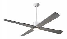 Modern Fan Co. NOU-MWBS-56-GY-271-WC - Nouveau DC Fan; Matte White Finish w/ Brass; 56&#34; Graywash Blades; 17W LED; Wall Control