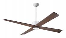 Modern Fan Co. NOU-MWBS-56-MG-NL-WC - Nouveau DC Fan; Matte White Finish w/ Brass; 56&#34; Mahogany Blades; No Light; Wall Control