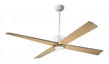 Modern Fan Co. NOU-MWBS-56-MP-NL-WC - Nouveau DC Fan; Matte White Finish w/ Brass; 56&#34; Maple Blades; No Light; Wall Control