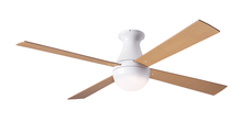 Modern Fan Co. BAL-FM-GW-52-MP-652-002 - Ball Flush Fan; Gloss White Finish; 52&#34; Maple Blades; 20W LED; Fan Speed and Light Control (3-wi