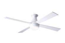 Modern Fan Co. BAL-FM-GW-42-WH-652-002 - Ball Flush Fan; Gloss White Finish; 42&#34; White Blades; 20W LED; Fan Speed and Light Control (3-wi