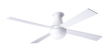 Modern Fan Co. BAL-FM-GW-42-WH-NL-001 - Ball Flush Fan; Gloss White Finish; 42&#34; White Blades; No Light; Fan Speed Control