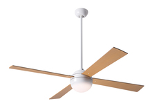 Modern Fan Co. BAL-GW-52-MP-652-002 - Ball Fan; Gloss White Finish; 52&#34; Maple Blades; 20W LED; Fan Speed and Light Control (3-wire)