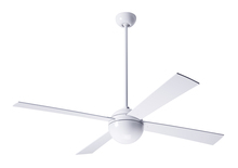 Modern Fan Co. BAL-GW-42-AL-NL-001 - Ball Fan; Gloss White Finish; 42&#34; Aluminum Blades; No Light; Fan Speed Control