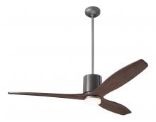 Modern Fan Co. LLX-GTGY-54-MG-271-RC - LeatherLuxe DC Fan; Graphite Finish with Gray Leather; 54&#34; Mahogany Blades; 17W LED; Remote Cont