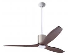 Modern Fan Co. LLX-GWIV-54-MG-NL-WC - LeatherLuxe DC Fan; Gloss White Finish with Ivory Leather; 54&#34; Mahogany Blades; No Light; Wall C