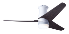 Modern Fan Co. VEL-FM-GW-48-EB-853-WC - Velo Flush DC Fan; Gloss White Finish; 48&#34; Ebony Blades; 17W LED; Wall Control