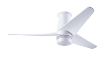 Modern Fan Co. VEL-FM-GW-48-DK-NL-WC - Velo Flush DC Fan; Gloss White Finish; 48&#34; Dark Blades; No Light; Wall Control