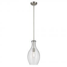 Kichler 42047NI - Everly 17.75&#34; 1-Light Bell Pendant with Clear Glass in Brushed Nickel