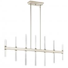 Kichler 52670PN - Sycara 48.25 Inch 14 Light LED Linear Chandelier with Faceted Crystal in Polished Nickel