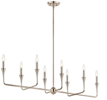 Kichler 52693PN - Alvaro 45.5 Inch 8 Light Linear Chandelier in Polished Nickel