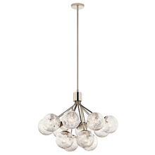 Kichler 52701PN - Silvarious 30 Inch 12 Light Convertible Chandelier with Clear Crackled Glass in Polished Nickel