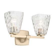 Kichler 55215CPZWTR - Marant 14.25&#34; 2-Light Vanity Light with Clear Water Glass in Champagne Bronze