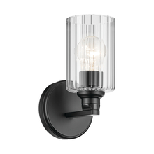 Kichler 55224BKFLU - Gioe 9.5&#34; 1-Light Wall Sconce with Clear Fluted Glass in Black