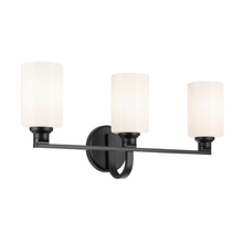 Kichler 55226BK - Gioe 24.25&#34; 3-Light Vanity Light with Opal Glass in Black