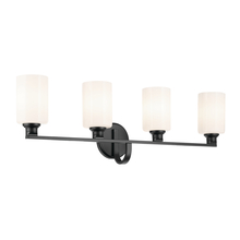 Kichler 55227BK - Gioe 32.25&#34; 4-Light Vanity Light with Opal Glass in Black