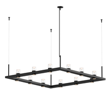 Sonneman 20QKS04B - 4&#39; Square LED Pendant with Clear w/Cone Uplight Trim