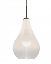 Besa Lighting 1JT-LEONWC-LED-BR - Besa, Leon Cord Pendant, Milky White/Clear, Bronze Finish, 1x9W LED