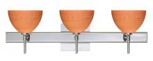 Besa Lighting 3SW-4679CH-CR-SQ - Besa Wall With SQ Canopy Brella Chrome Cherry 3x40W G9