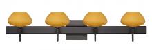 Besa Lighting 4SW-541080-BR-SQ - Besa Wall With SQ Canopy Peri Bronze Amber Matte 4x40W G9