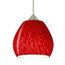 Besa Lighting X-5605RC-SN - Besa, Tay Tay Cord Pendant for Multiport Canopy, Red Cloud, Satin Nickel Finish