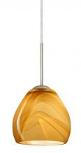 Besa Lighting B-4122HN-SN - Besa Bolla Pendant For Multiport Canopy Satin Nickel Honey 1x50W Candelabra