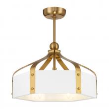 Savoy House 26-FD-7806-142 - Sheffield 6-Light LED Fan D&#39;Lier in White with Warm Brass Accents