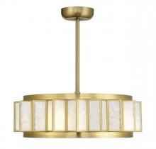 Savoy House 28-FD-690-322 - Gideon 4-Light LED Fan D&#39;Lier in Warm Brass