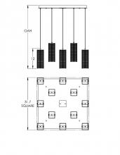 Hammerton CHB0020-12-BS-0-C01-E2 - Downtown Mesh Square 12pc Multi-Pendant