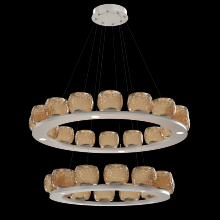 Hammerton CHB0091-2B-BS-B-CA1-L3 - Vessel Two-Tier Platform Ring-Beige Silver-Bronze Blown Glass-Stainless Cable-LED 3000K
