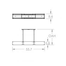 Hammerton PLB0044-56-FB-SG-001-L1 - Textured Glass Linear - 56-Inch (LED)