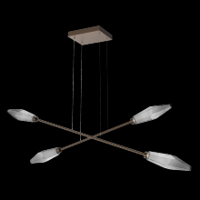 Hammerton PLB0050-M2-FB-S-CA1-L3 - Rock Crystal Double Moda-Flat Bronze-Smoke Blown Glass-Stainless Cable-LED 3000K