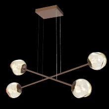 Hammerton PLB0086-M2-BB-GA-CA1-L3 - Luna Double Moda-Burnished Bronze-Geo Inner - Amber Outer-Stainless Cable-LED 3000K