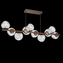 Hammerton PLB0086-T0-BB-FC-001-L1 - Luna 10pc Twisted Branch-Burnished Bronze-Floret Inner - Clear Outer-Threaded Rod Suspension-LED
