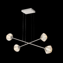 Hammerton PLB0089-M2-BS-A-CA1-L1 - Mesa Double Moda-Beige Silver-Amber Blown Glass-Stainless Cable-LED 2700K
