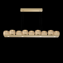 Hammerton PLB0091-0C-GB-B-CA1-L1 - Vessel 59-inch Platform Linear-Gilded Brass-Bronze Blown Glass-Stainless Cable-LED 2700K