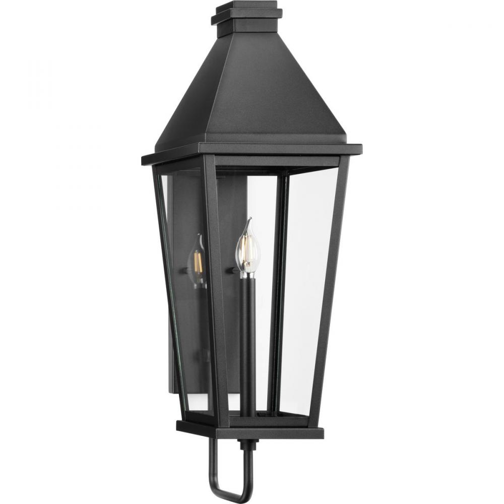 Richmond Hill Collection One-Light Clear Glass Modern Farmhouse Outdoor Large Wall Lantern