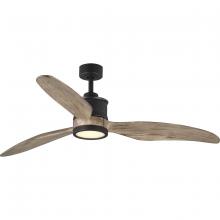 Progress P250002-143-30 - Farris Collection Three-Blade Carved Wood 60&#34; Ceiling Fan