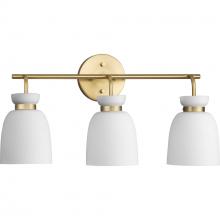 Progress P300486-191 - Lexie Collection Three-Light Brushed Gold Contemporary Vanity Light