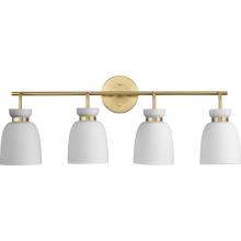 Progress P300487-191 - Lexie Collection Four-Light Brushed Gold Contemporary Vanity Light
