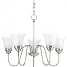 Progress P4757-09 - Classic Collection Five-Light Brushed Nickel Etched Glass Traditional Chandelier Light