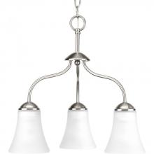 Progress P4762-09 - Classic Collection Three-Light Brushed Nickel Etched Glass Traditional Chandelier Light